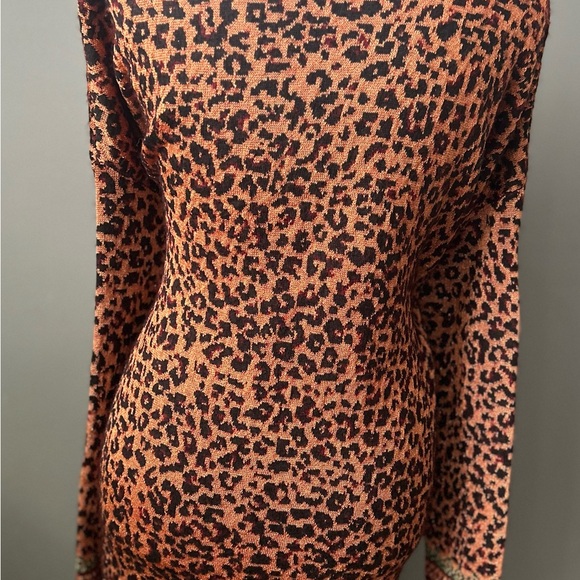 Zara Leopard Print Cardigan with Green Trim - Picture 3 of 6